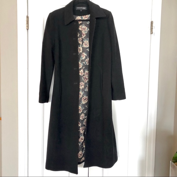 Kenneth Cole Wool/Cashmere Classic long coat Black - Picture 4 of 8